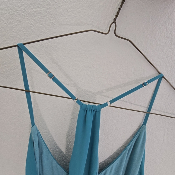 Gianni Binni Sleeveless Dress Women's Size Medium Teal Turquoise Summer Flowy - Picture 6 of 7